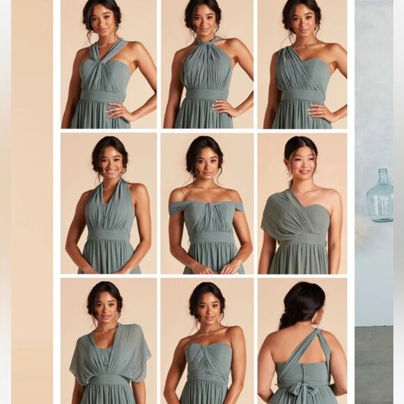 Birdy Grey Christina Sandy Taupe Small Convertible Tulle Bridesmaid Dress Prom - Picture 7 of 8